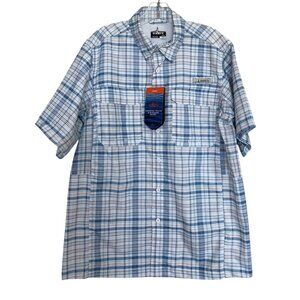 Habit Fishing Outdoor Vented Button Shirt Mesh  Mens Size Small Fishing Plaid